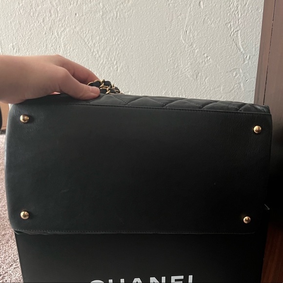 Chanel Gold Hardware Black Calfskin Leather Tote - Picture 9 of 16